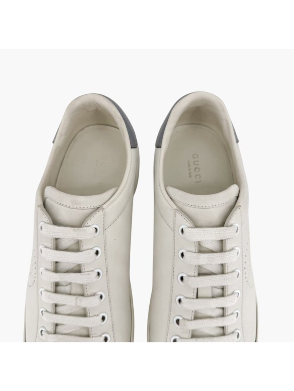 Gucci Ace GG Interlock Logo Low Top Sneakers White Leather Size 39 US 9 Women - Picture 4 of 14